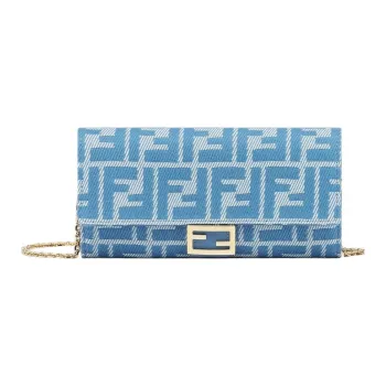 FENDI Jacquard Wallet Handheld Crossbody Bag Shoulder Bag Women's Blue