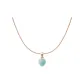 Amazonite Heart Pendant+O Letter Chain