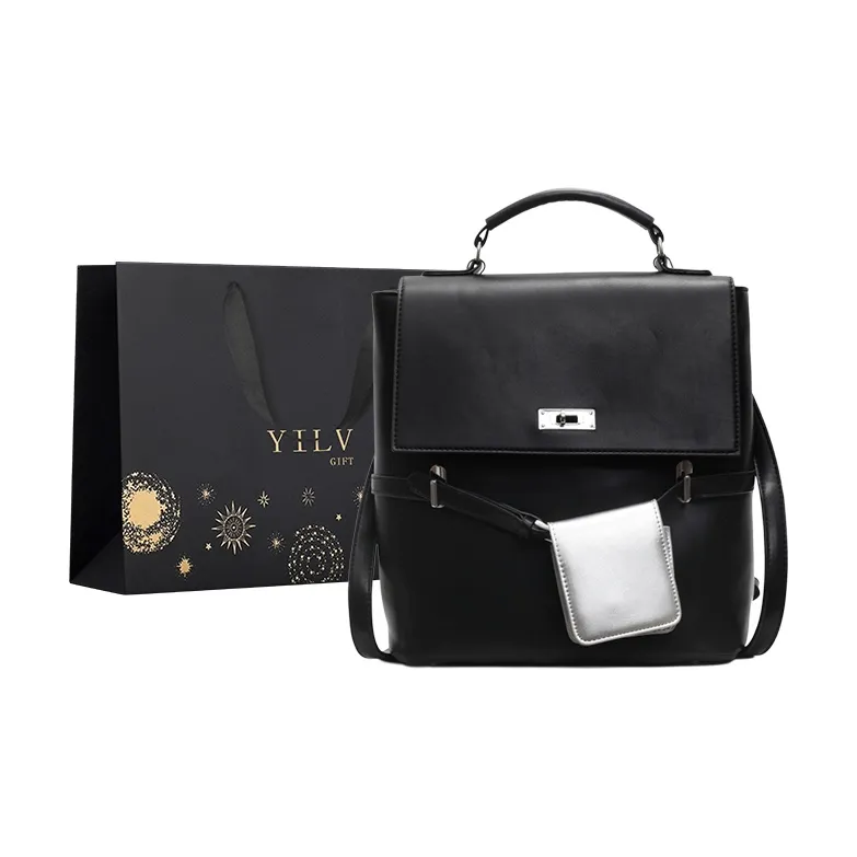 Yi Brigade PU Backpack Regular Women's Black/Blue/Pink/Purple-12