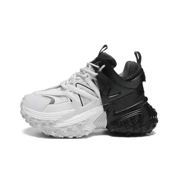 BLVCK PARIS Expertbook Low Top Chunky Sneakers Unisex Black Distressed