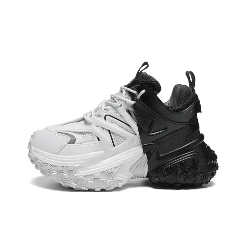 BLVCK PARIS Expertbook Low Top Chunky Sneakers Unisex Black Distressed