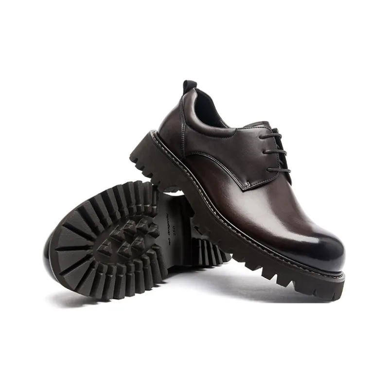 RED DRAGONFLY Big Head Leather Shoes Men's Casual Shoes Men's-11