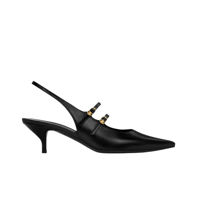CELINE JUDY Slim Heel High Heels 5.5cm Women's Black-1