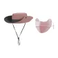 Pink Bucket Hat-Two-Piece Set[Bucket Hat+Face Mask]