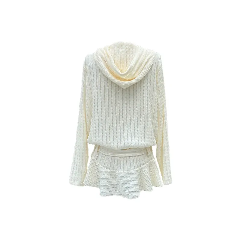 SKYA Long Sleeved Dress Women's White-1