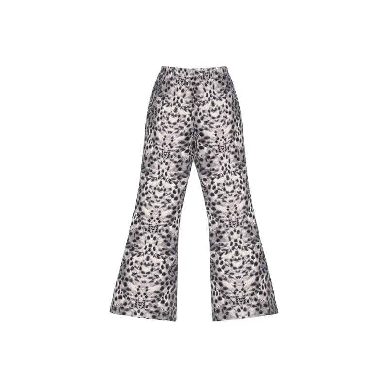 SMFK Casual Pants Women's White Leopard Print-1
