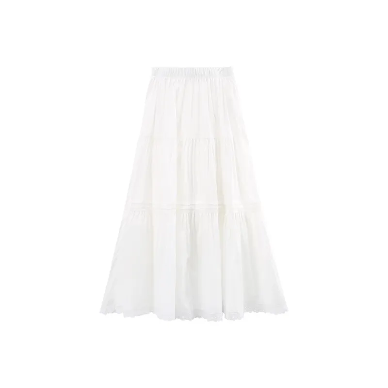 A Paradise For Awakening Casual Long Skirt Women's White-1