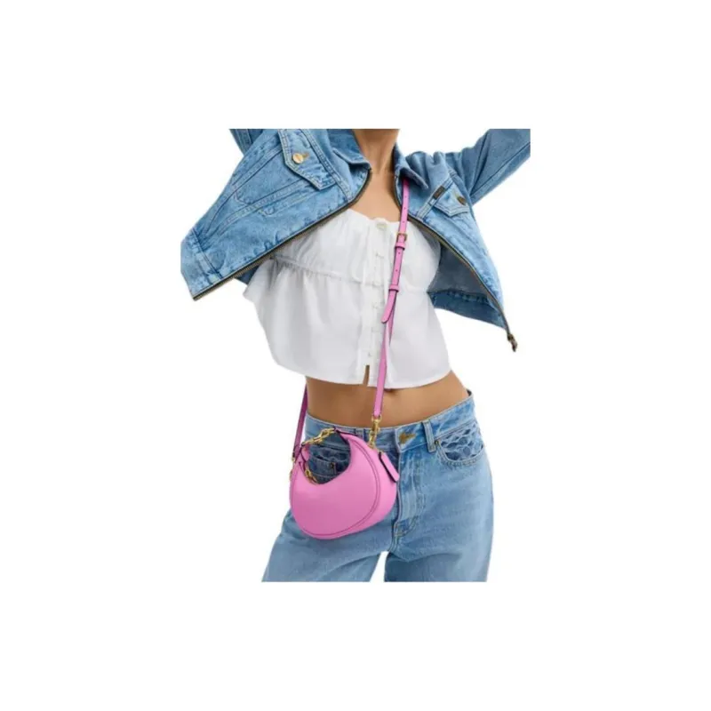 COACH JONIE Glove Tanned Leather Crescent Bag Shoulder Bag Crossbody Bag Handbag Mini Women's Fuchsia-6