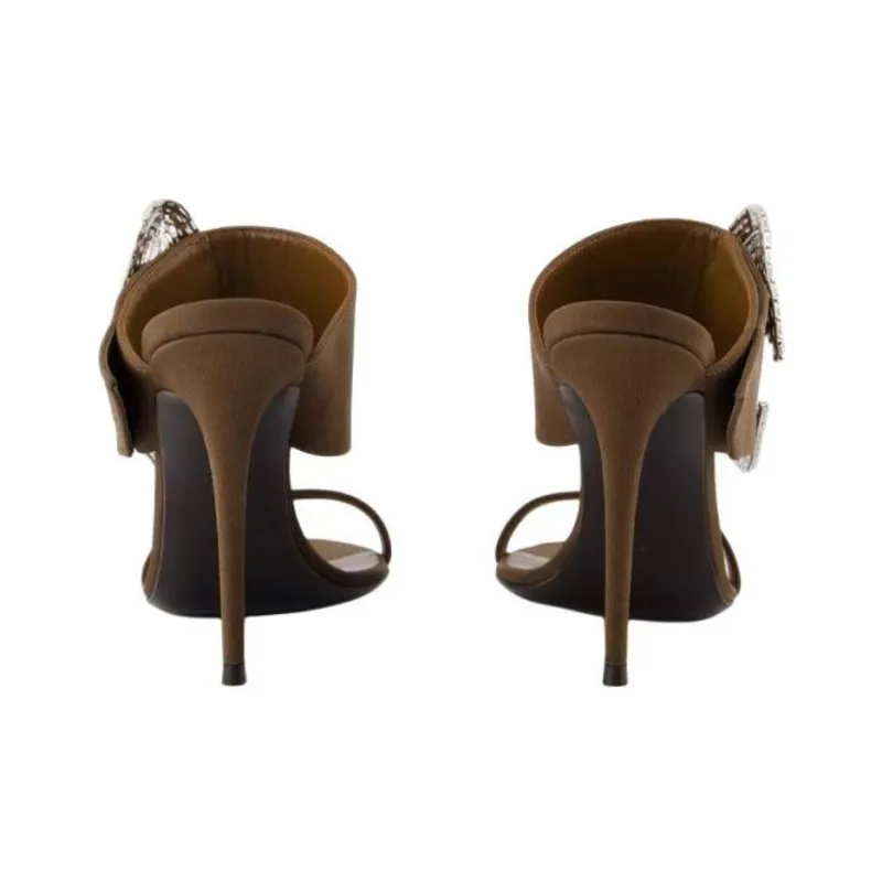 Giuseppe Zanotti/GZ Slide Slippers 10.5cm Women's Brown-2