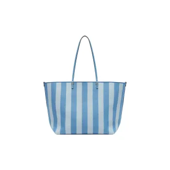 FENDI Jacquard Fabric Tote Bag Shopping Bag Handbag Shoulder Bags Large Size Women's Blue