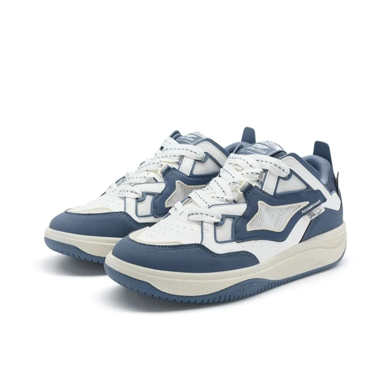 XTEP Enable Wave CTR Slip Resistant Low Top Skateboard Shoes Men's Gray Indigo Blue/Sail White-2