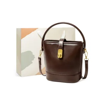 15 MINS Synthetic Leather Bucket Bag Handbag Shoulder Bag Crossbody Bag Regular Women's Coffee/Black