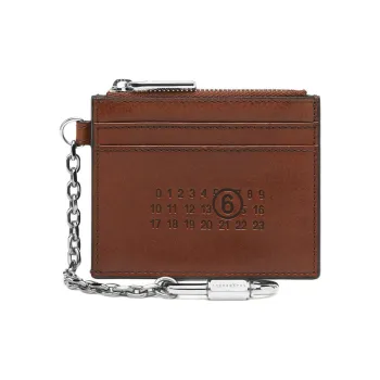 MM6 Maison Margiela Calfskin Card Holder Women's Brown