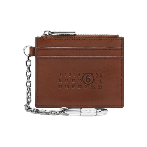 MM6 Maison Margiela Calfskin Card Holder Women's Brown