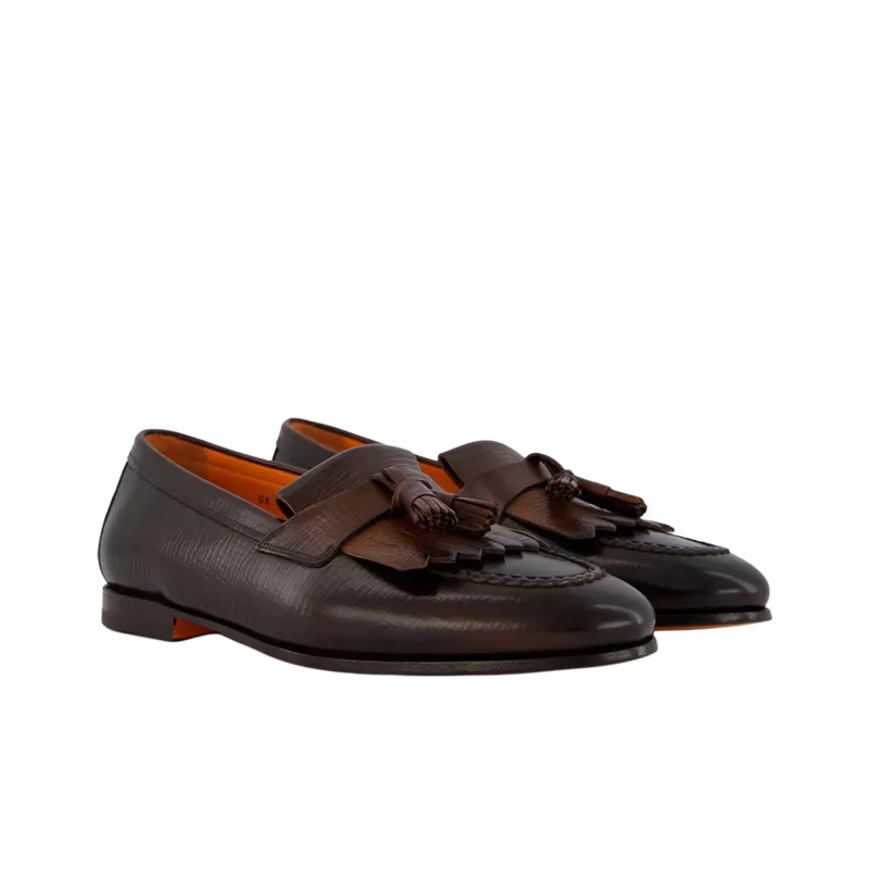 Santoni Tassel Detail Slip On Loafers-3