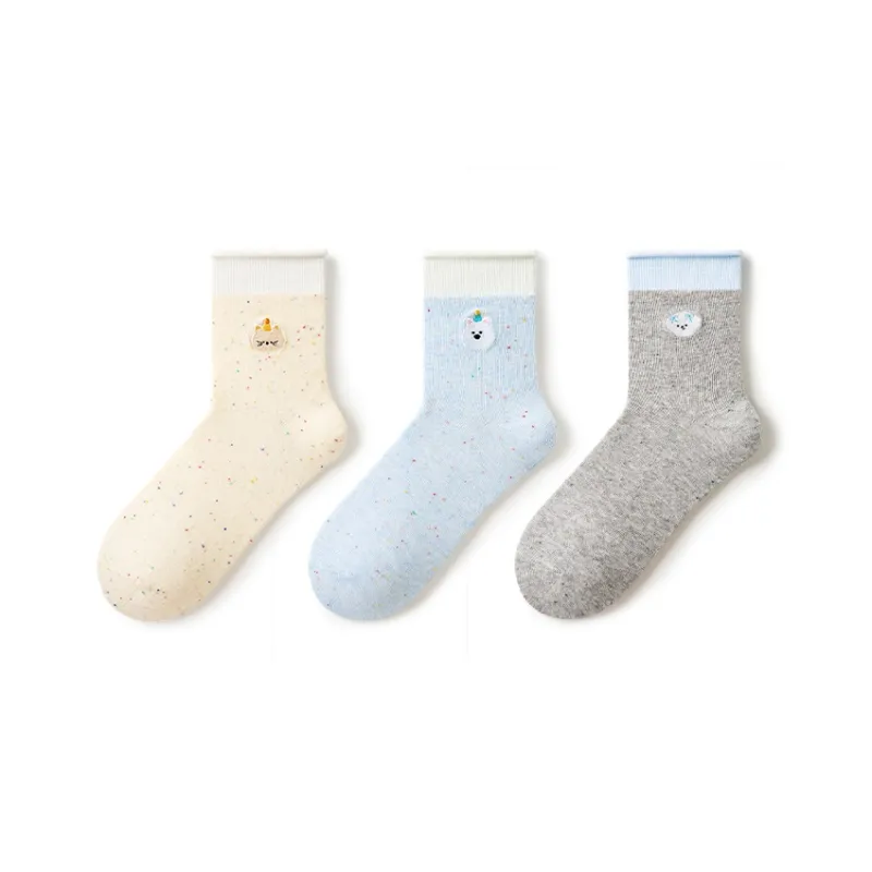 Primeet Mid Calf Socks Women's 3 Pack Birthday Yarn-0