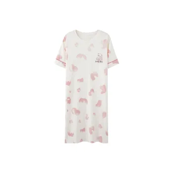 MIIOW Summer Nightgown Women's White