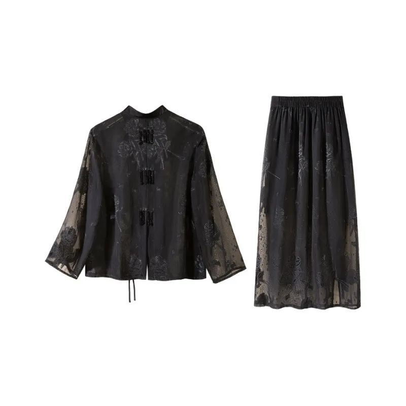 Cypress House Skirt Set Women's Black-1