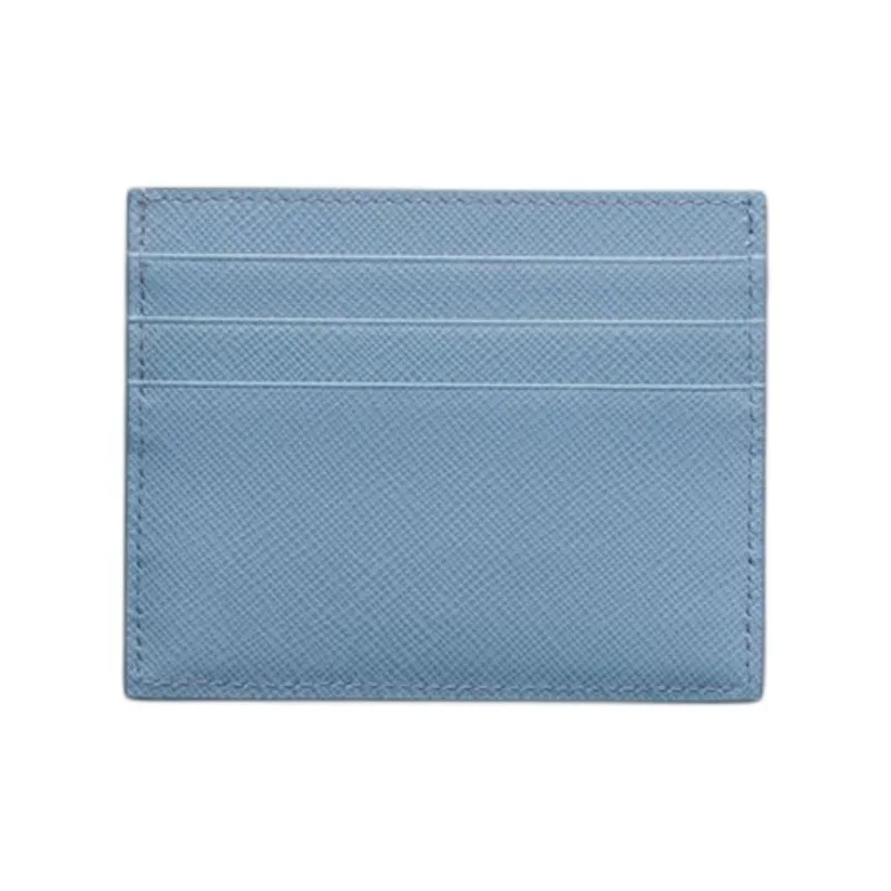 PRADA Saffiano Calfskin Card Holder Unisex Star Realm Blue-1