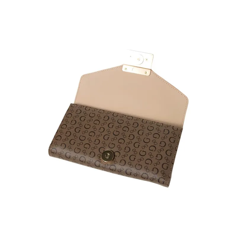 GUESS PVC Polyvinyl Chloride Synthetic Leather Clutches Wallets Women's Orange-3