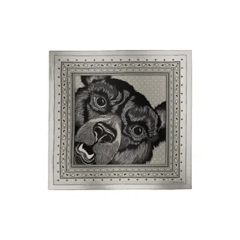 HERMES Cashmere, Mulberry Silk Scarves Men's Light Gray