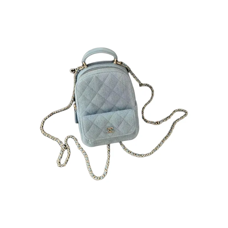 CHANEL Denim Backpack Regular Women's Blue-1