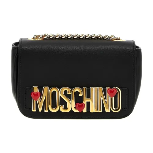 MOSCHINO Leather Shoulder Bag Women's Black