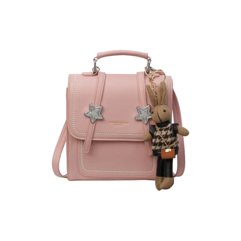 ROUNDOT PU Backpack Women's Ecru/Black/Blue/Pink/Brown-22