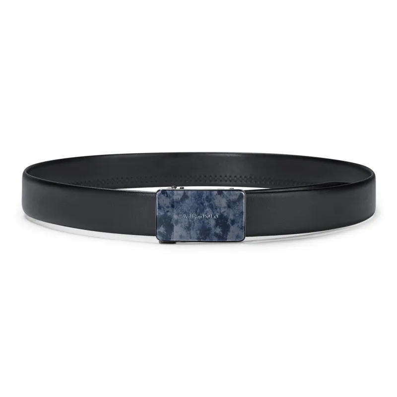 WilliamPOLO Split Cow Leather Belts Men's Blue/Black 3.5cm Width-9