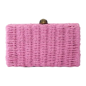 Kurt Geiger London Raffia Clutch Women's Pink