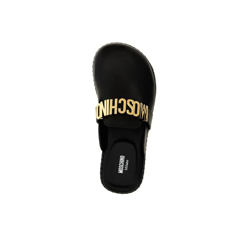 MOSCHINO Birky Logo Lettering Mules-4
