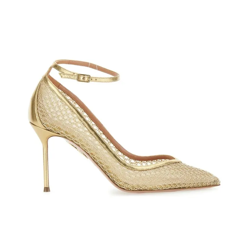 AQUAZZURA Asha Slim Heel High Heels 8.5cm Women's Gold-1