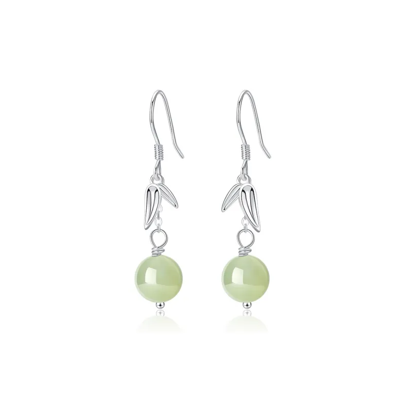 CHINA GOLD Earrings White Jade/Pale Greenish White Jade Women's-0