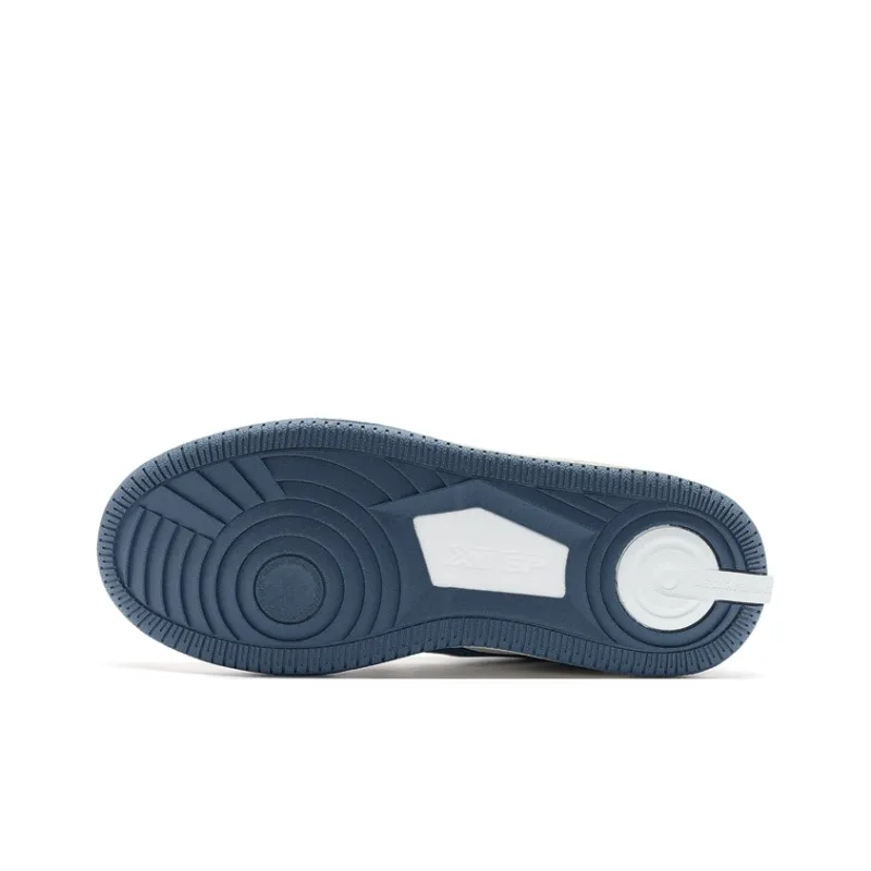 XTEP Enable Wave CTR Slip Resistant Low Top Skateboard Shoes Men's Gray Indigo Blue/Sail White-5