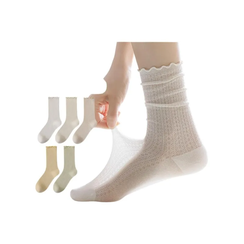 Temooues Mid Calf Socks Women's Combo Set-5
