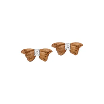 HEFANG Copper Dead Leaf Butterfly Hoop Earrings Women's