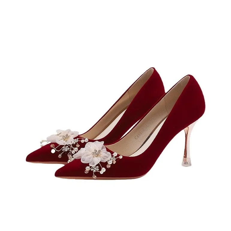KATHRYN WILSON Slim Heel High Heels Women's Red-1