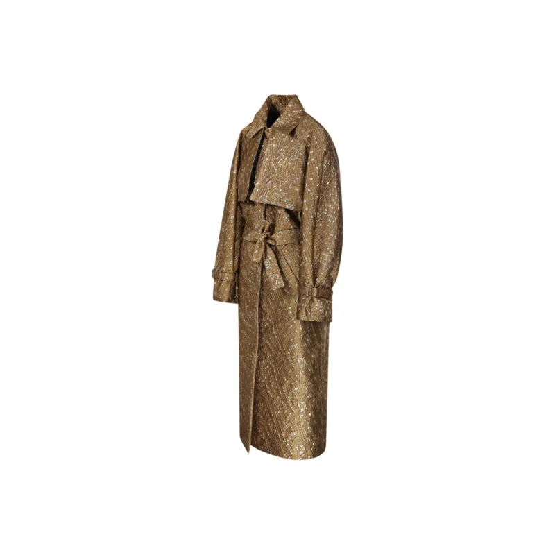MaxMara All Over Patterned Oversized Belted Coat-2
