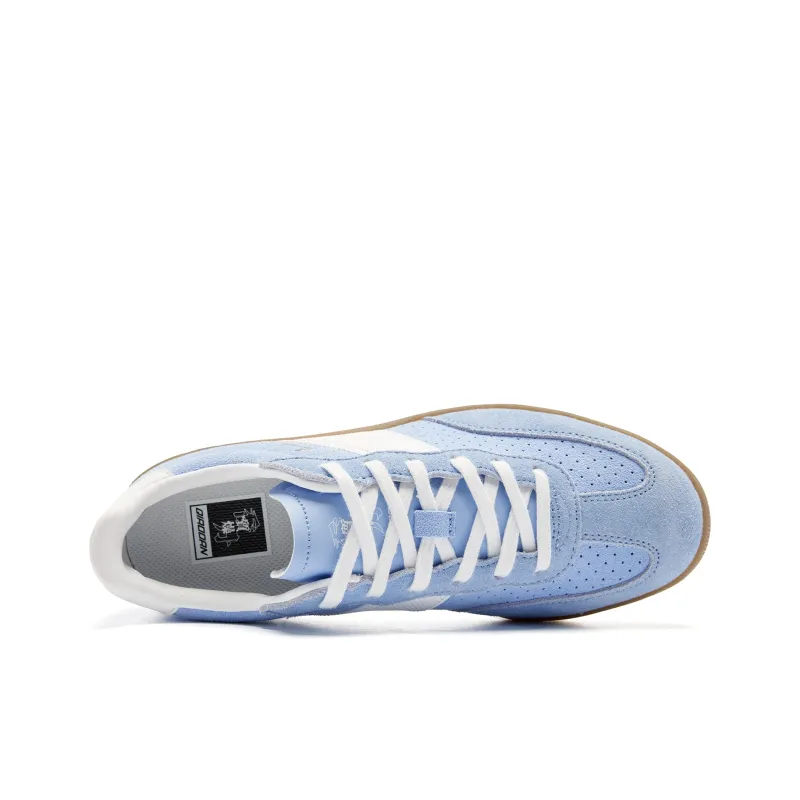QIAODAN Wave German Army Trainers Abrasion Resistant Slip Resistant Low Top Skateboard Shoes Women's Blue-4