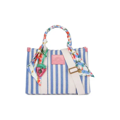 Kurt Geiger London Kensington Heart shaped Crossbody Bag Fabric Tote Bag, Shopping Bag, Shoulder Bag, Crossbody Bag, Handbag Women's White & Blue