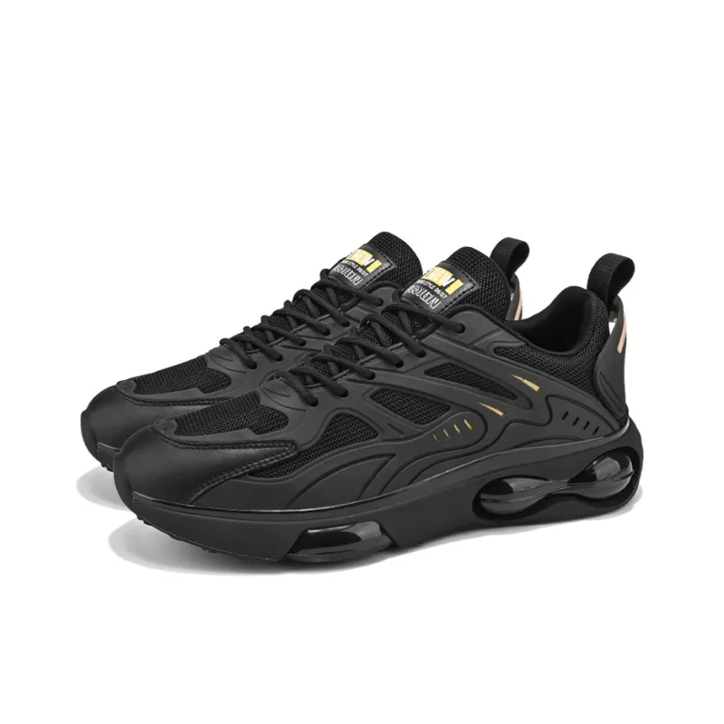 ROBINHOOD Cushioning, Abrasion Resistant, Breathable Support Low Top Casual Shoes Unisex Black Gold-3