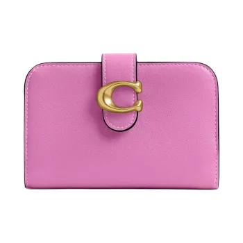 COACH Tabby Leather Wallet Mini Women's Fuchsia