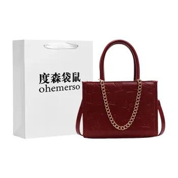 Dusen Kangaroo PU Handbag Women's Multicolor