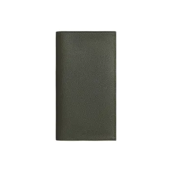 HERMES MC² Fleming Evercolor Calfskin Wallet Men's C6 Vert De Gris Gray Green