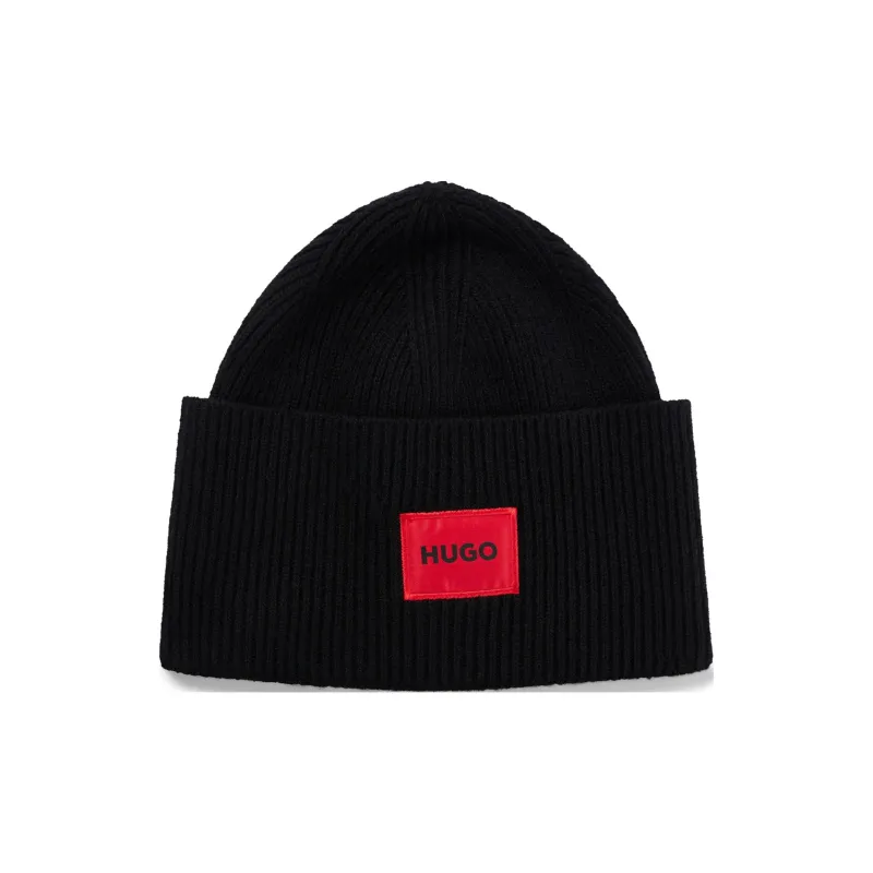 HUGO BOSS Logo Patch Ribbed Beanie-5