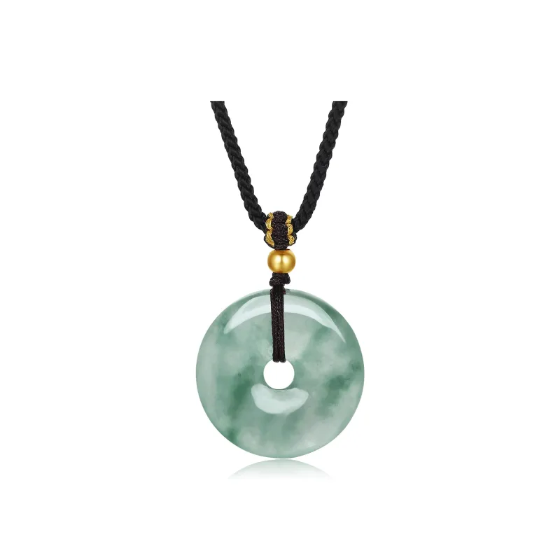 Cuiya Golden Building Dulong Jade Necklaces Unisex-1