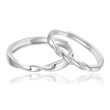 FOREVER MELODY Zircon Rings Unisex Silver