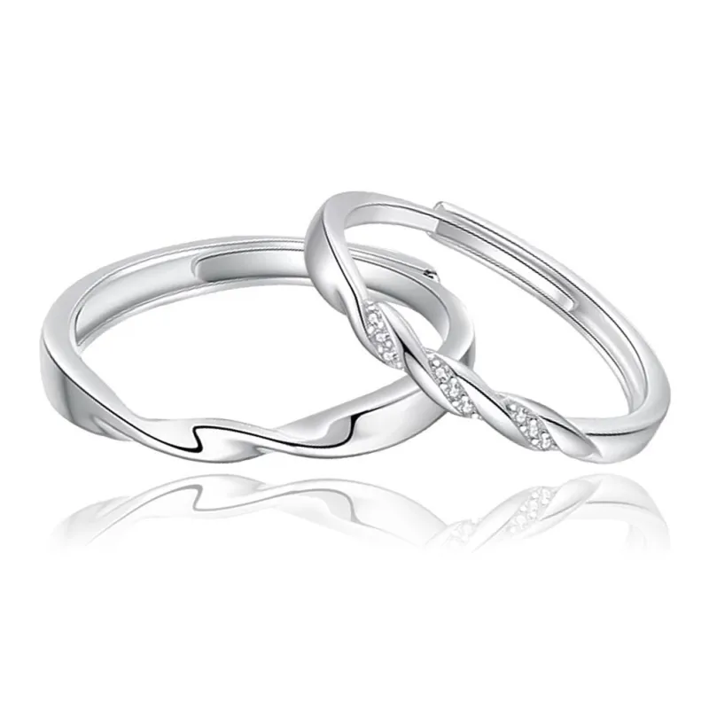 FOREVER MELODY Zircon Rings Unisex Silver-0