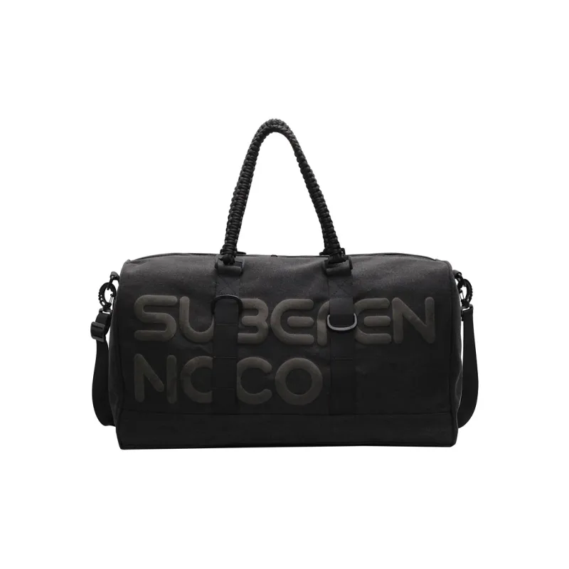ResNonverba Canvas Bag Travel Bag Unisex Black/Army Green-0