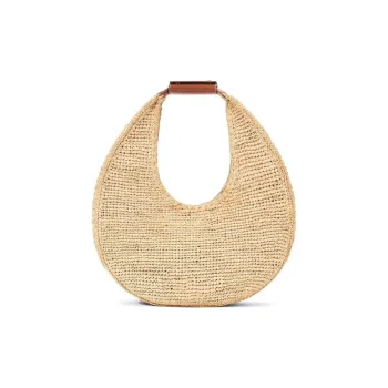 Staud Raffia Crescent Bag Handbag Large Size Women's Natural